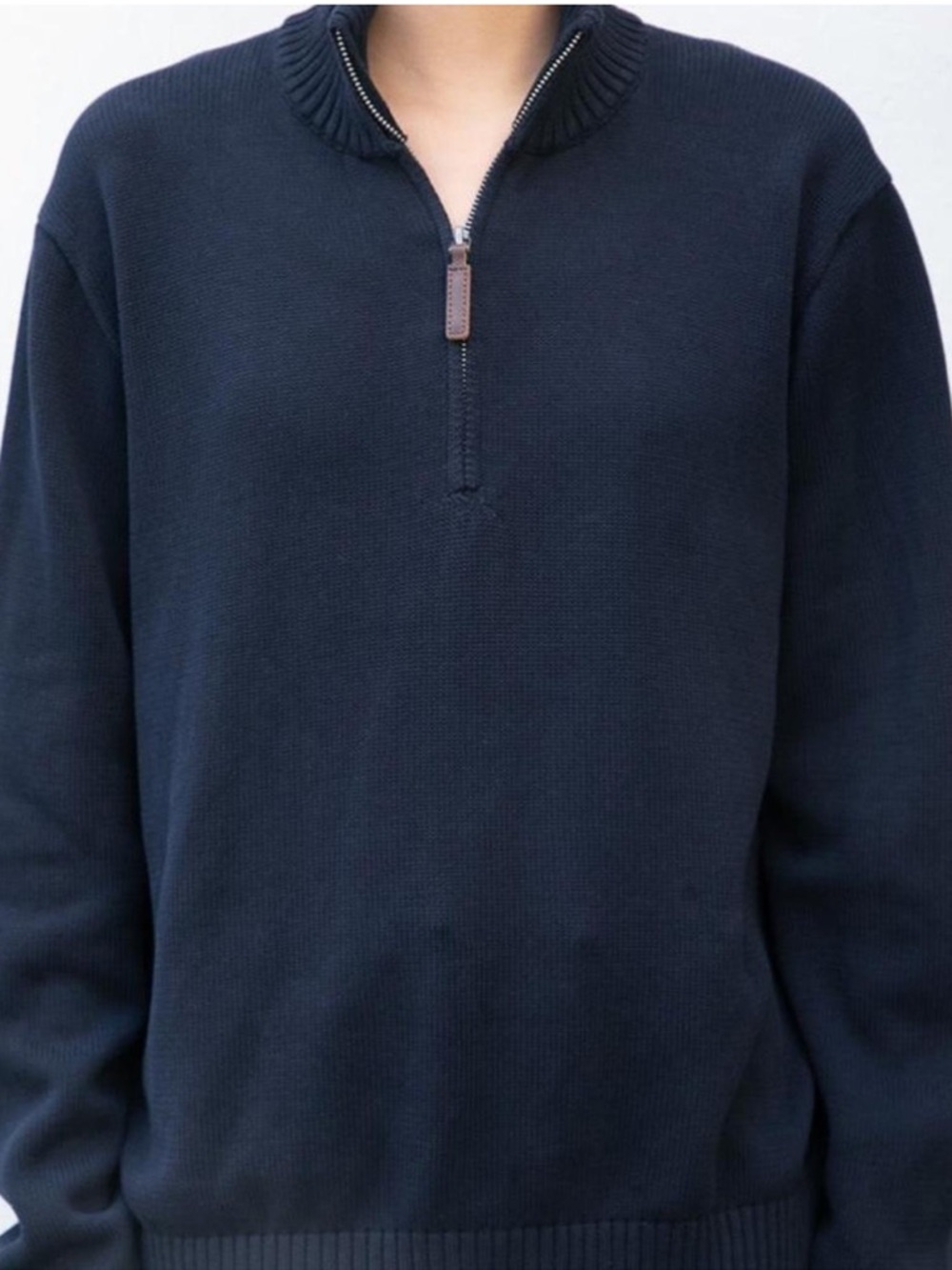 BRANDY MELVILLE WOMENS NAVY BLUE QUARTER ZIP SWEATER ONE SIZE